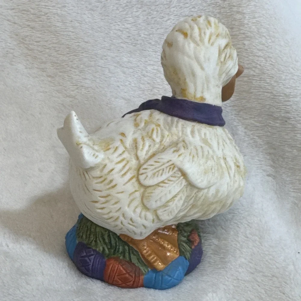 Vintage Duck Figurines Set of 2 Yarn Ball Base‎ Home Decor Shelf Display